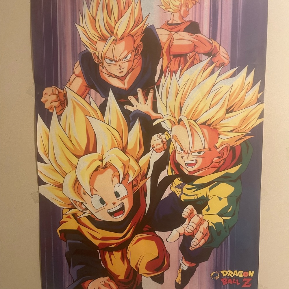 1990’s Vintage DragonBallZ (DBZ) Japanese Poster withGoku, Gohan, Goten & Trunks